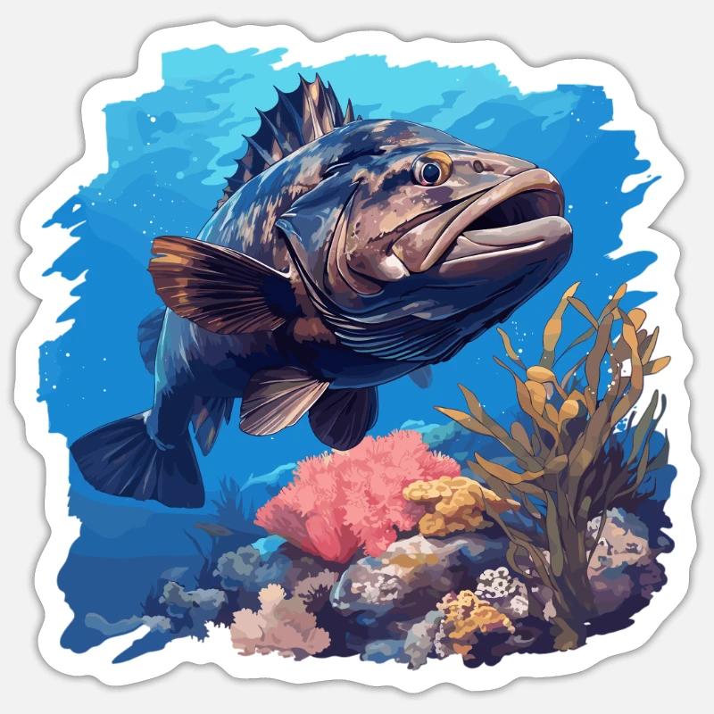 groupers grouper - Sticker size S (10 x 10 cm) - white matte