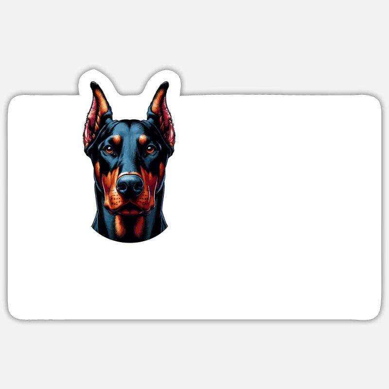 J’adore mon Doberman - Sticker taille S (10 x 10 cm) - blanc mat