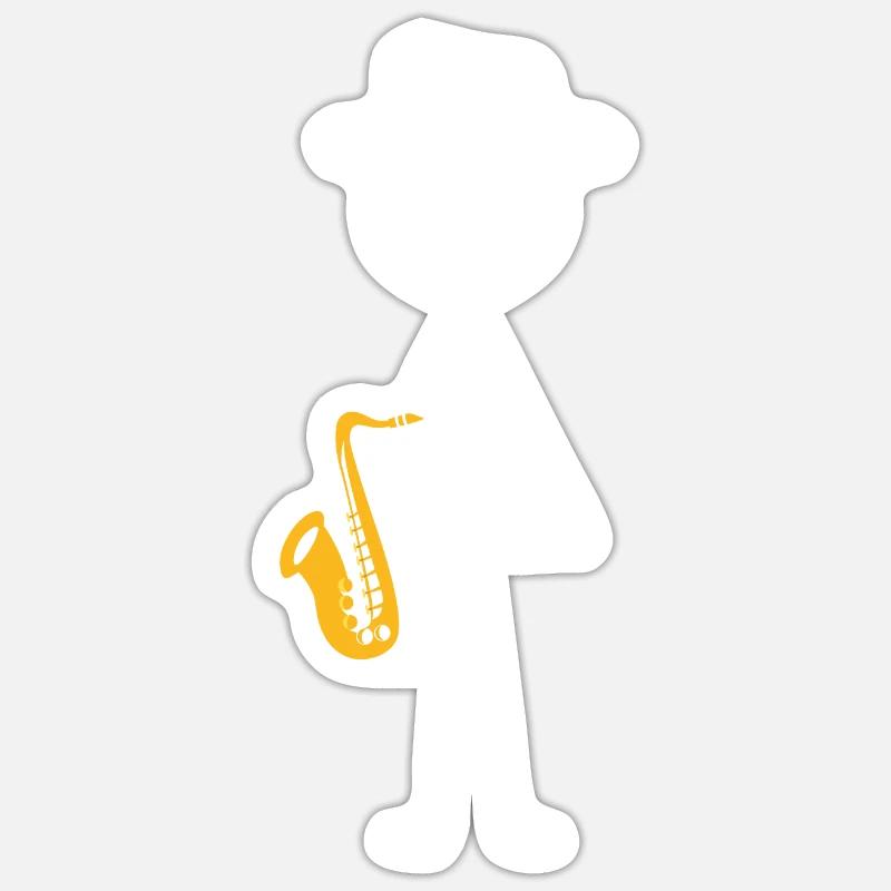 Saxophone Saxophone Guy Sticker taille S (10 x 10 cm)