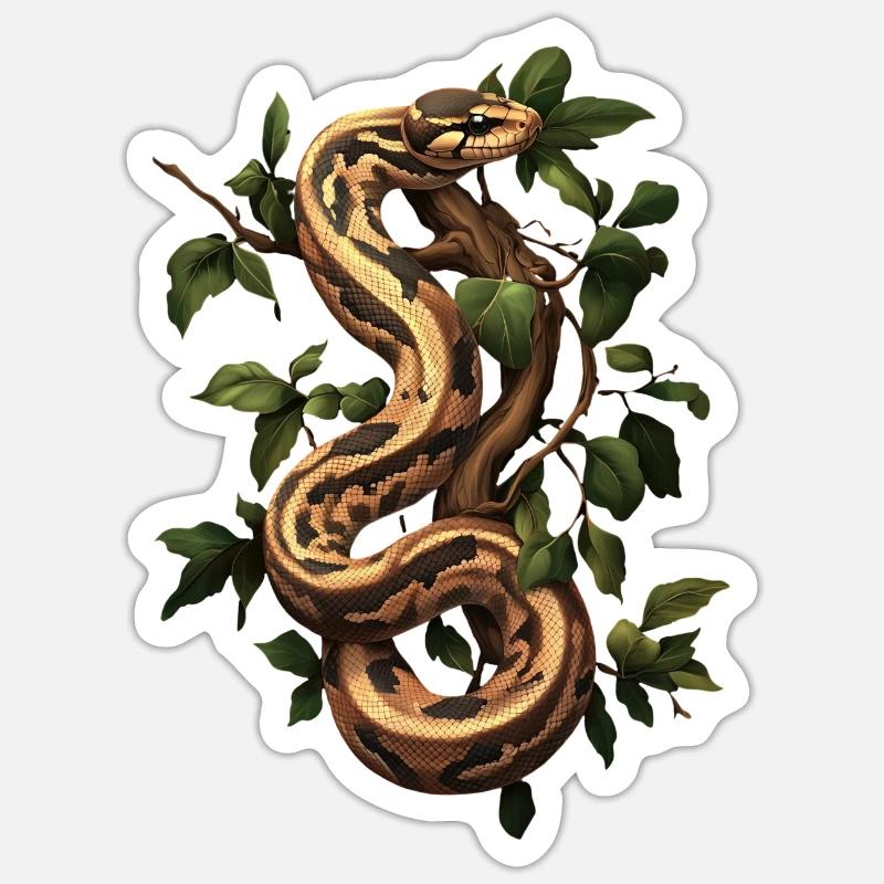 Königspython Schlangen Liebhaber Terrarium Python Sticker Größe S (10 x 10 cm)