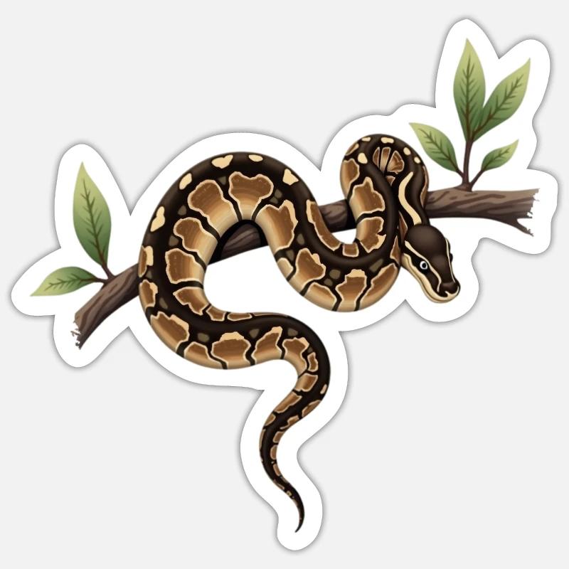 Roi Python Serpents Amoureux Terrarium Python Sticker taille S (10 x 10 cm)