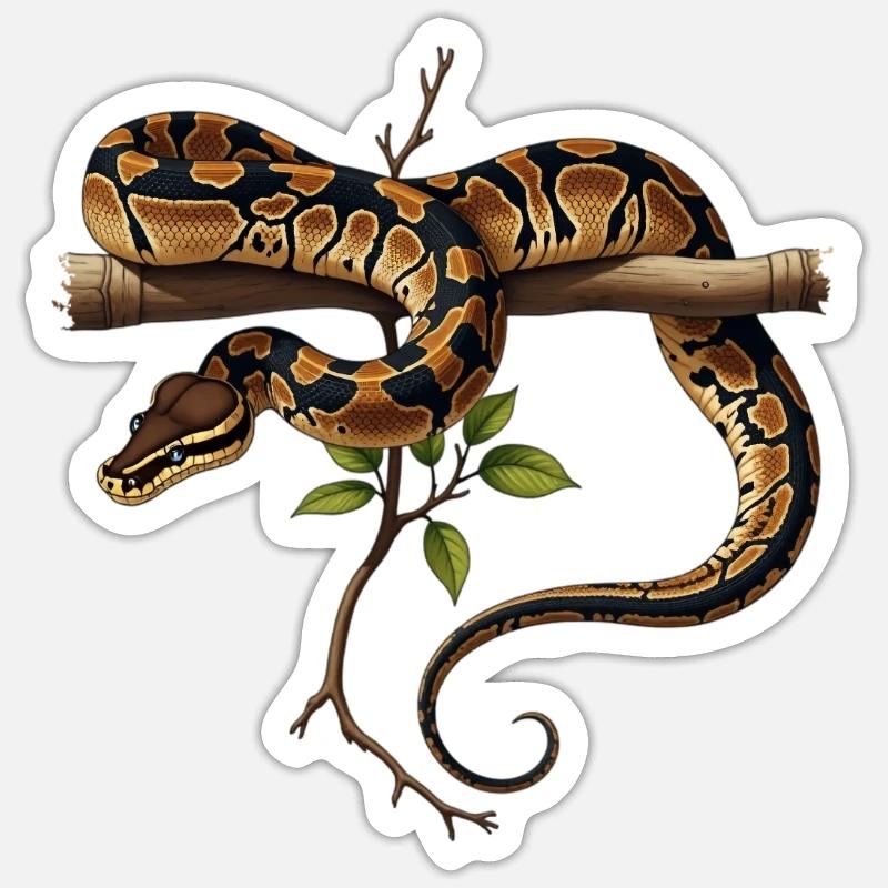 Königspython Schlangen Liebhaber Terrarium Python Sticker Größe S (10 x 10 cm)