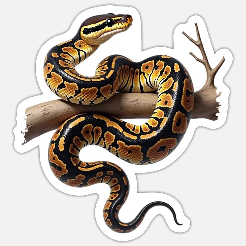 Königspython Schlangen Liebhaber Terrarium Python Sticker Größe S (10 x 10 cm)