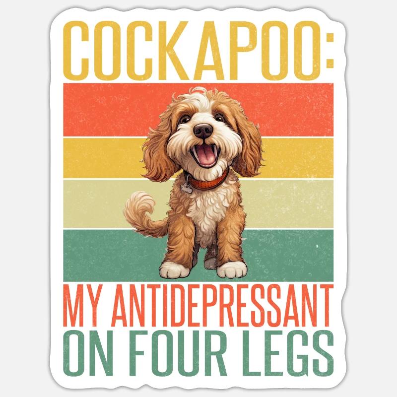 Cockapoo Gifts - Sticker Größe S (10 x 10 cm) - Mattweiß
