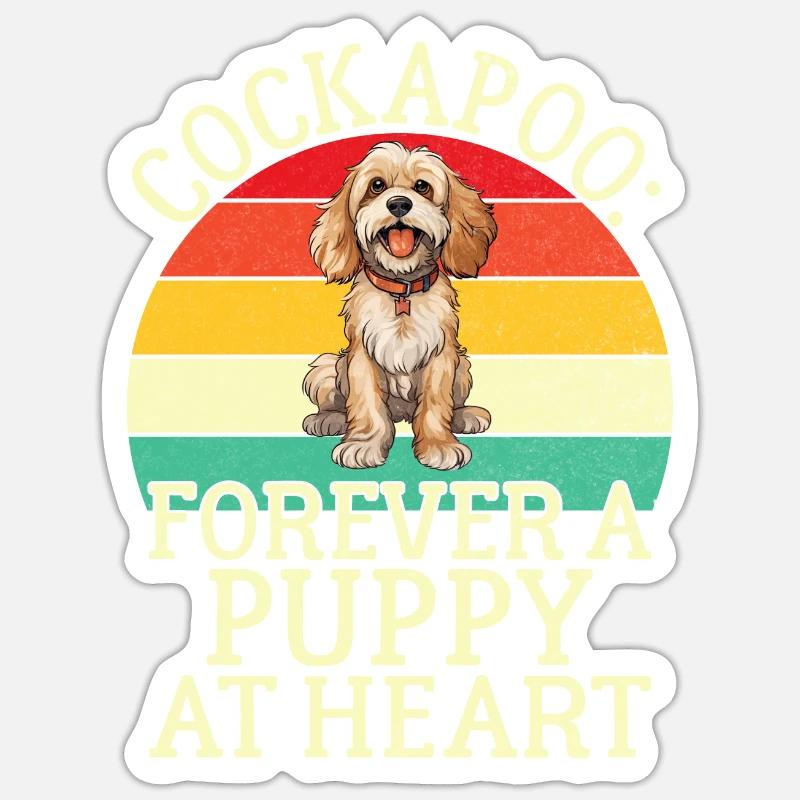Cockapoo Gifts - Sticker Größe S (10 x 10 cm) - Mattweiß