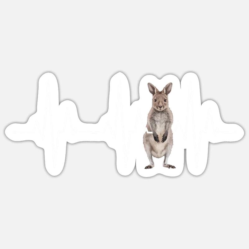 Wallaby - Sticker Größe S (10 x 10 cm) - Mattweiß