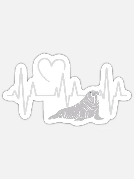 Walross - Sticker Größe S (10 x 10 cm) - Mattweiß