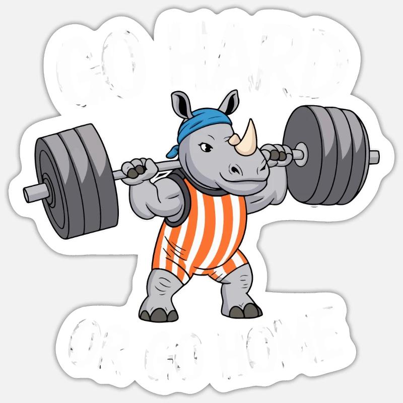 FITNESSSTUDIO, HART ARBEITEN ODER NACH HAUSE GEHEN Sticker Größe S (10 x 10 cm)