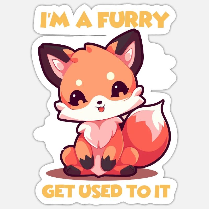 Furry Fandom Furries Fursona Ich bin ein Furry - Sticker Größe S (10 x 10 cm) - Mattweiß