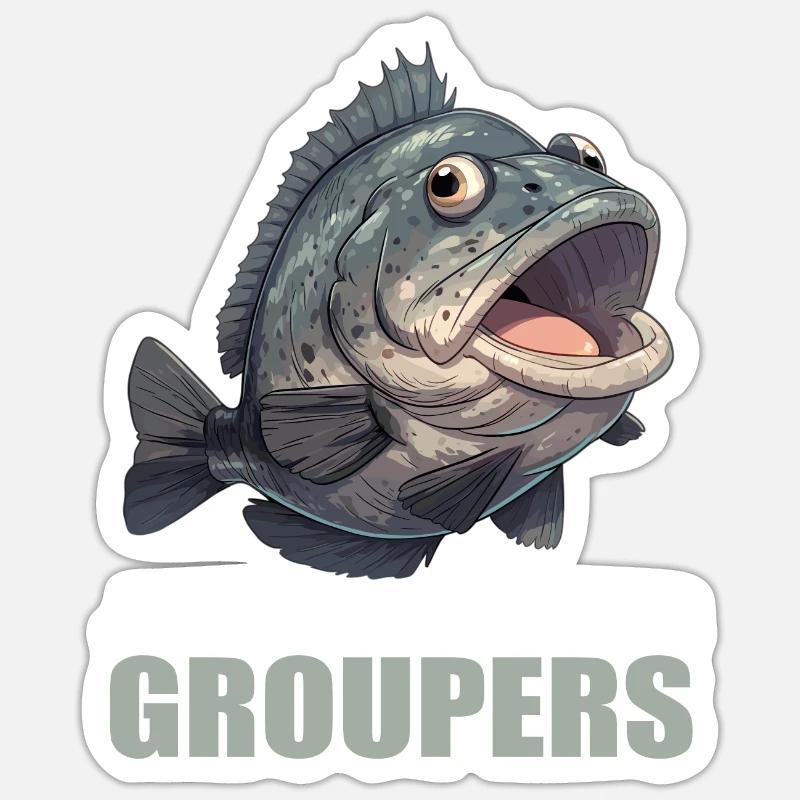 groupers grouper - Sticker size S (10 x 10 cm) - white matte