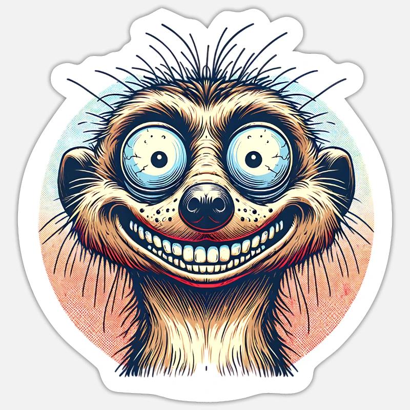 Suricate - Sticker taille S (10 x 10 cm) - blanc mat