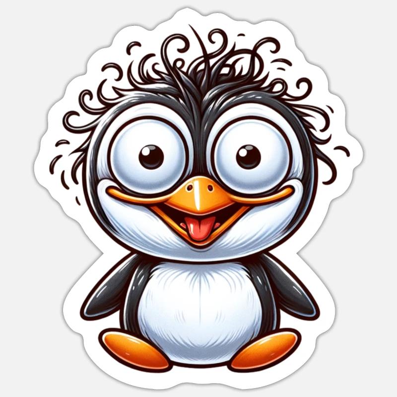 Pingouin - Sticker taille S (10 x 10 cm) - blanc mat
