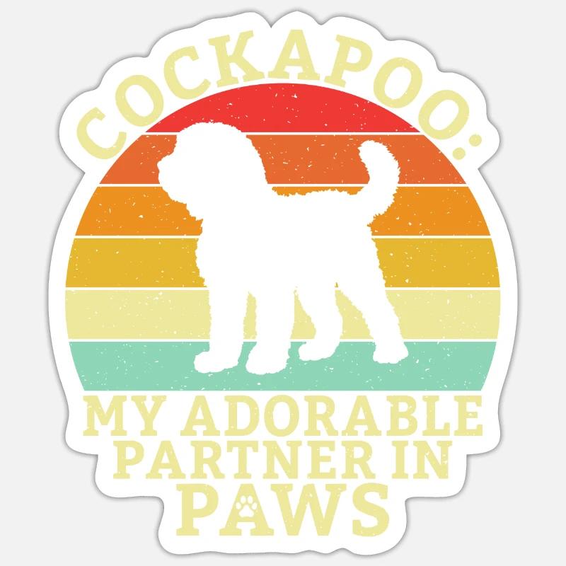 Cockapoo Gifts - Sticker Größe S (10 x 10 cm) - Mattweiß