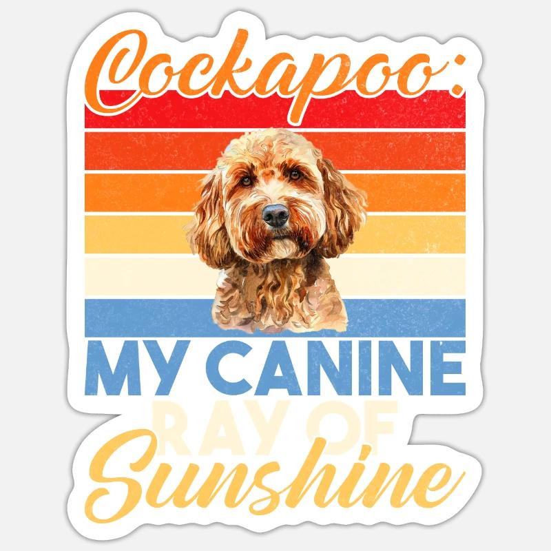 Cockapoo Gifts - Sticker Größe S (10 x 10 cm) - Mattweiß