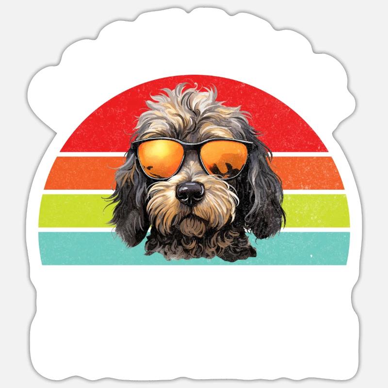 Cadeaux Cockapoo - Sticker taille S (10 x 10 cm) - blanc mat