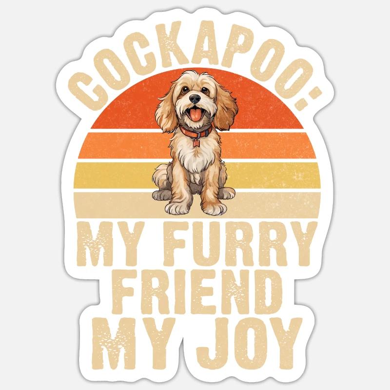 Cadeaux Cockapoo - Sticker taille S (10 x 10 cm) - blanc mat