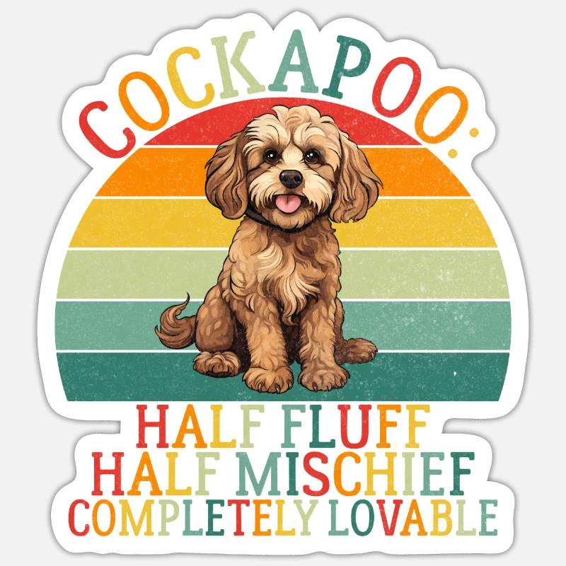 Cockapoo Gifts - Sticker Größe S (10 x 10 cm) - Mattweiß