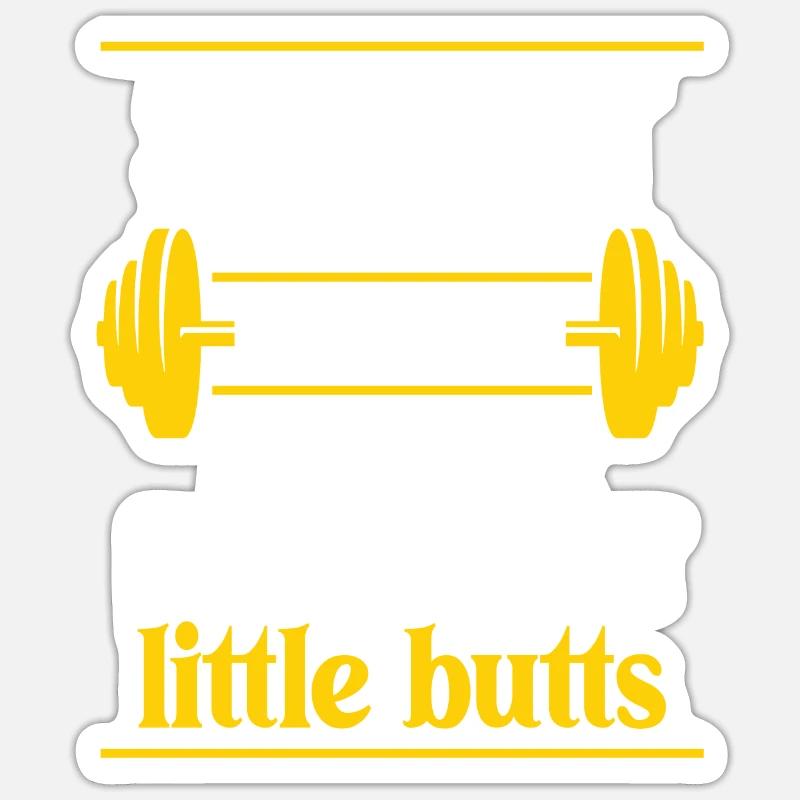 Squat fordi ingen rapper om små numser - Sticker størrelse S (10 x 10 cm) - mat hvid