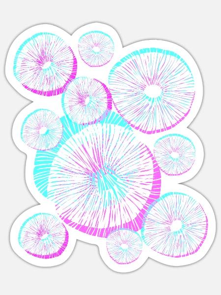 Pilzvielfalt Pilze Pilzsporen - Sticker Größe S (10 x 10 cm) - Mattweiß