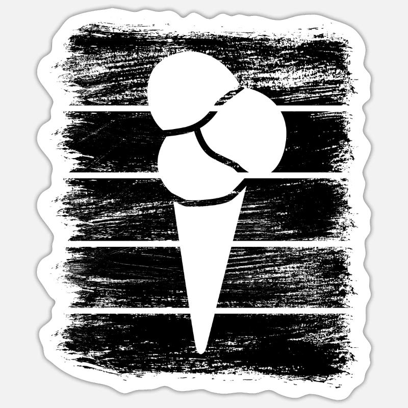 Cornet de crème glacée Sticker taille S (10 x 10 cm)