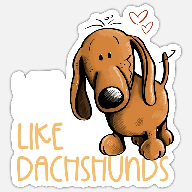 J’aime vraiment les teckels teckels - Sticker taille S (10 x 10 cm) - blanc mat