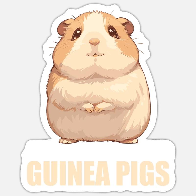 Cobaye - Sticker taille S (10 x 10 cm) - blanc mat
