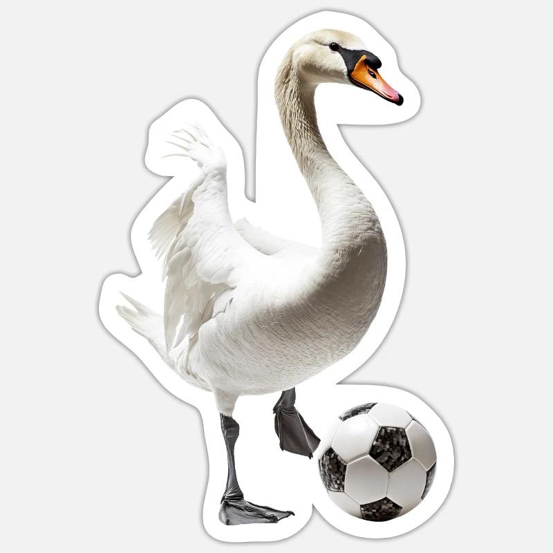 Schwan - Sticker Größe S (10 x 10 cm) - Mattweiß