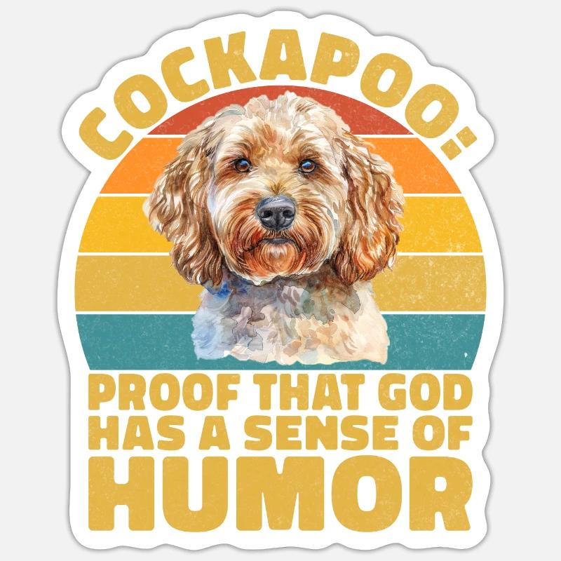 Cockapoo Gifts - Sticker Größe S (10 x 10 cm) - Mattweiß