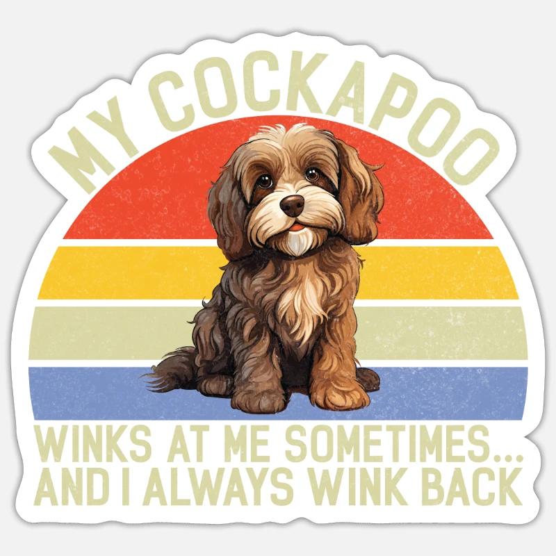 Cockapoo Gifts - Sticker Größe S (10 x 10 cm) - Mattweiß