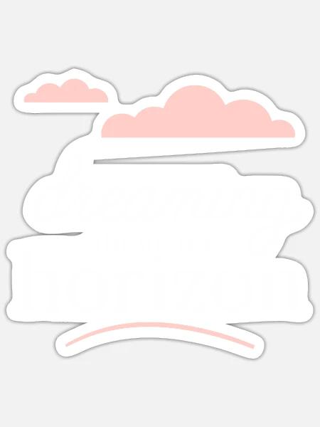 Wolkenblick, Entspannender Himmel, Verträumte - Sticker Größe S (10 x 10 cm) - Mattweiß