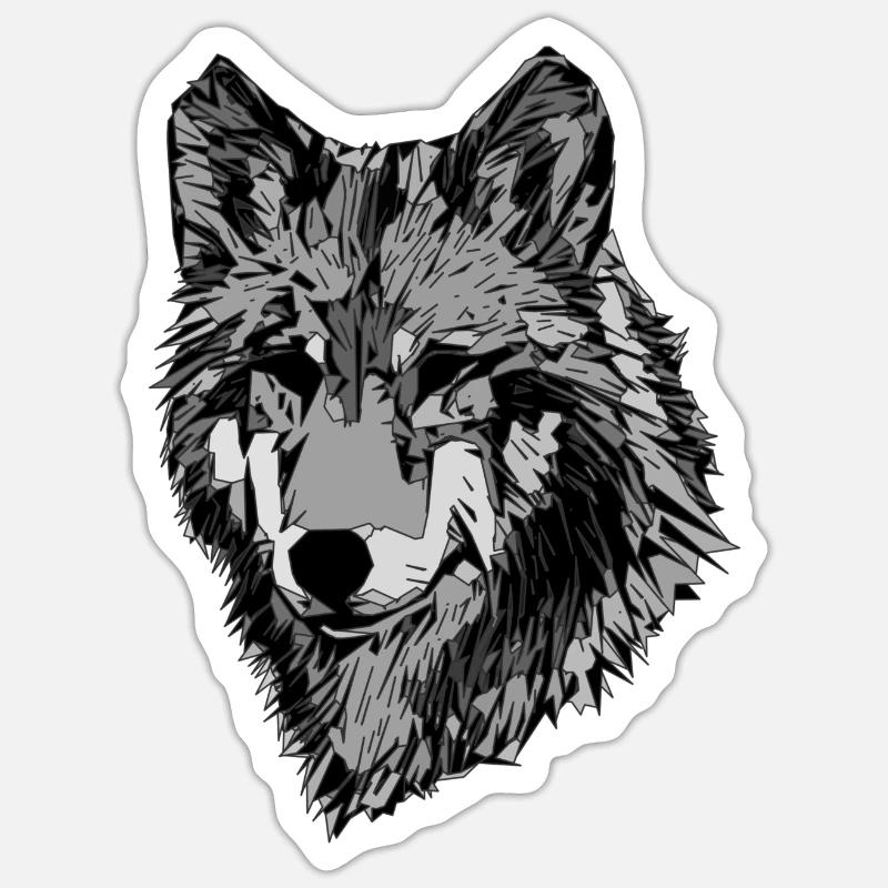 Visage abstrait de chiens Sticker taille S (10 x 10 cm)