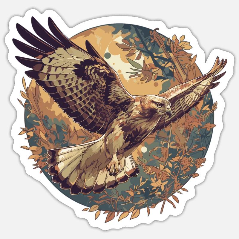 Faucon Faucon - Sticker taille S (10 x 10 cm) - blanc mat