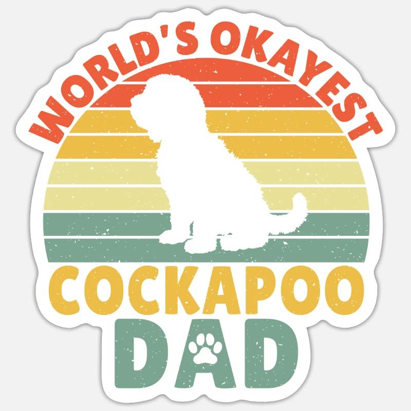 Cadeaux Cockapoo - Sticker taille S (10 x 10 cm) - blanc mat