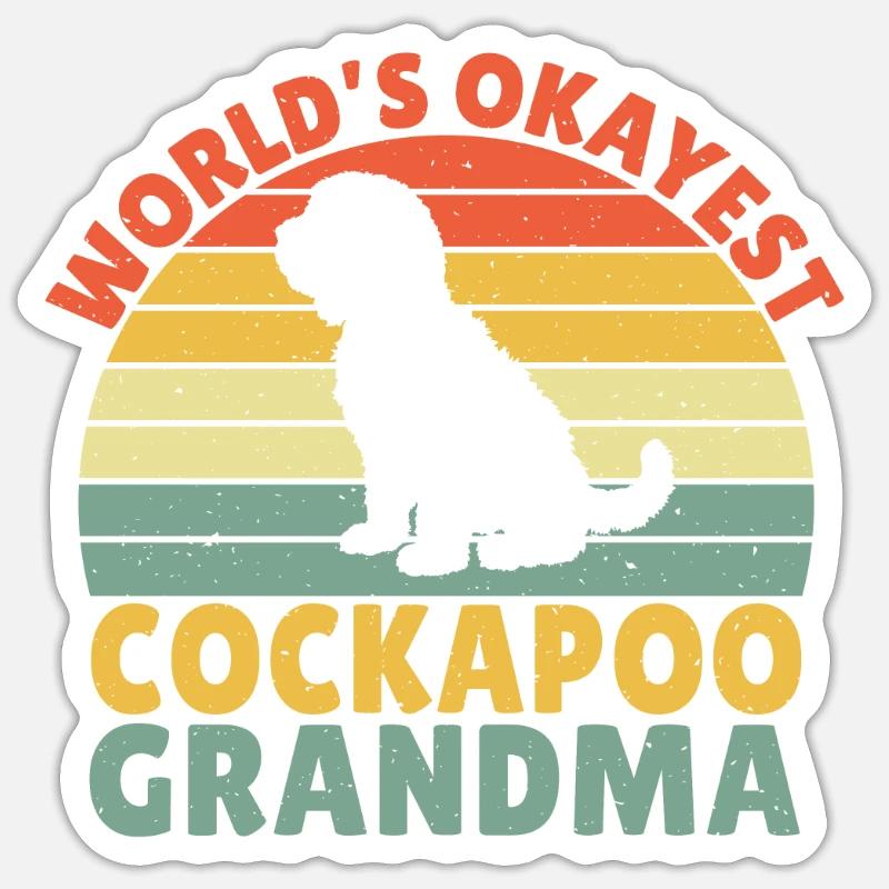 Cadeaux Cockapoo - Sticker taille S (10 x 10 cm) - blanc mat