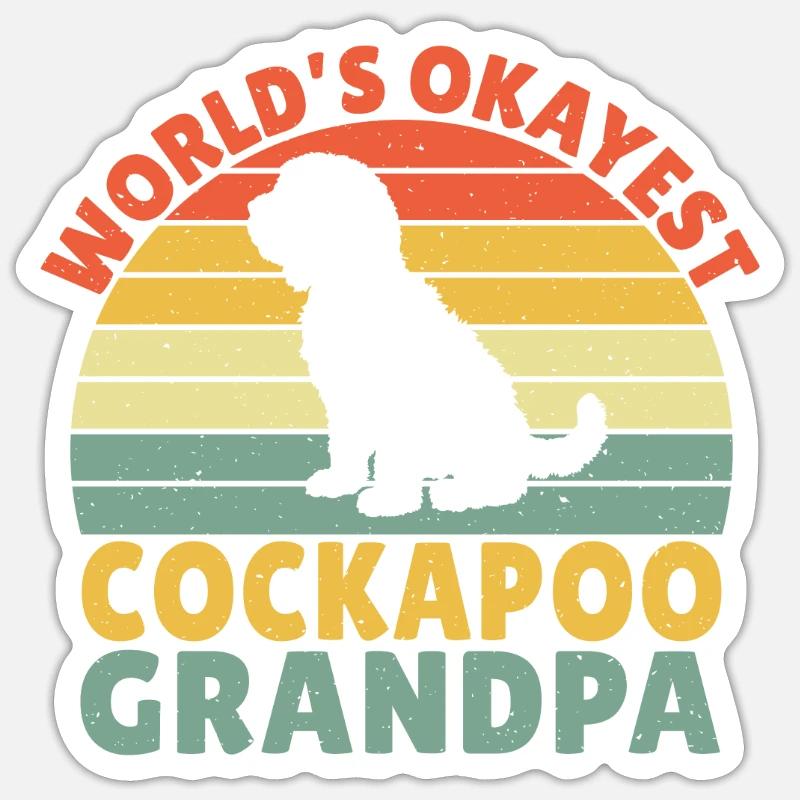 Cadeaux Cockapoo - Sticker taille S (10 x 10 cm) - blanc mat
