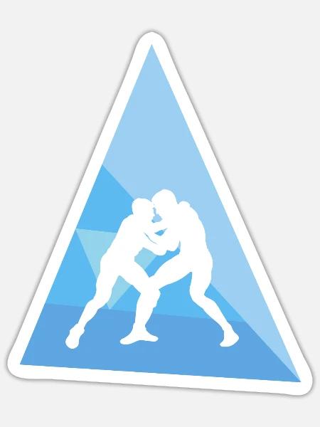 Kampfsport Wrestler Kampfkunst - Sticker Größe S (10 x 10 cm) - Mattweiß