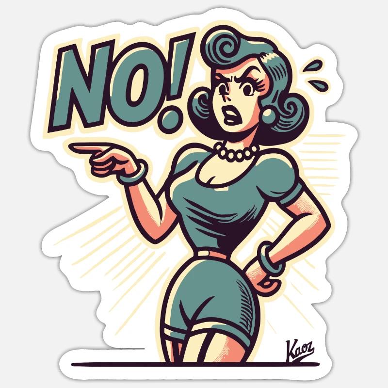 Deine Frau oder Deine Mama sagt Nein Sticker Größe S (10 x 10 cm)