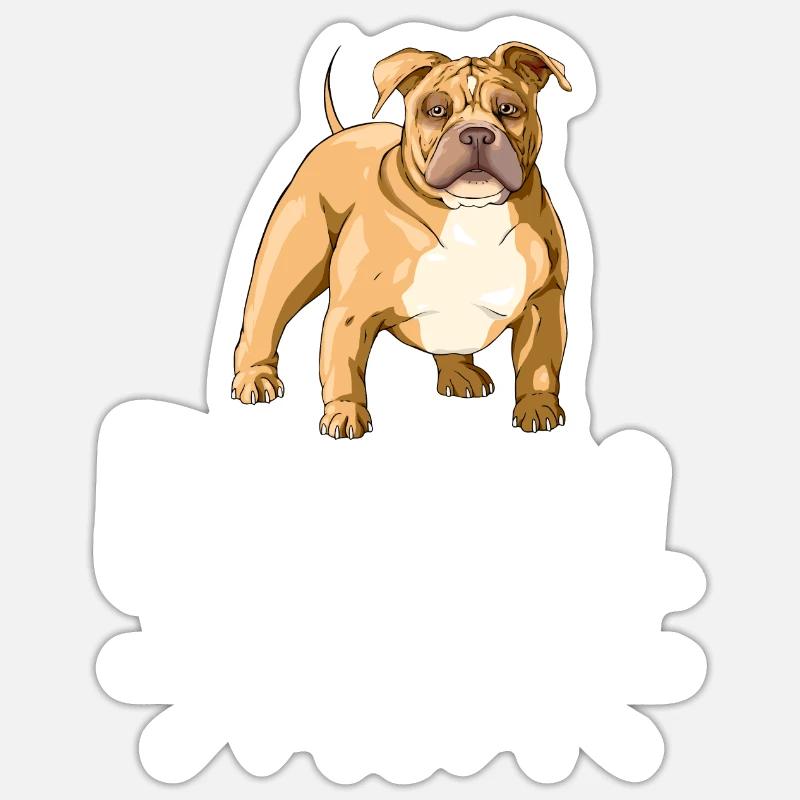 Pitbull Mama Pitbull Mama Hund - Sticker Größe S (10 x 10 cm) - Mattweiß