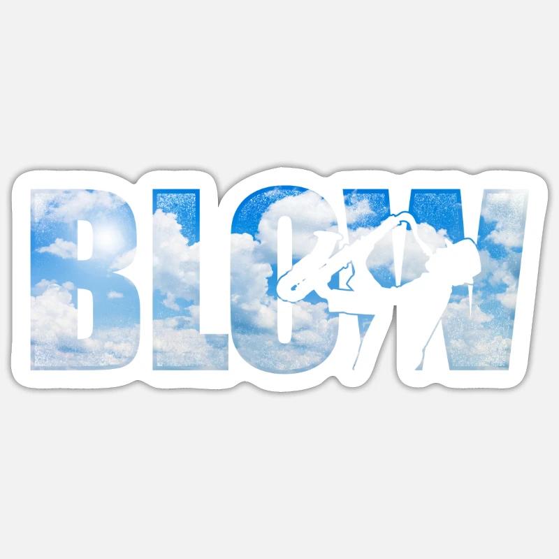 Saxophone Blow - Sticker size S (10 x 10 cm) - white matte