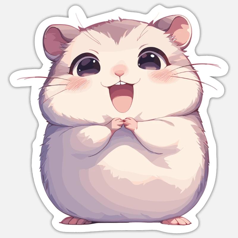 Hamster - Sticker taille S (10 x 10 cm) - blanc mat