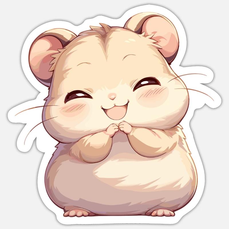 Hamster - Sticker taille S (10 x 10 cm) - blanc mat