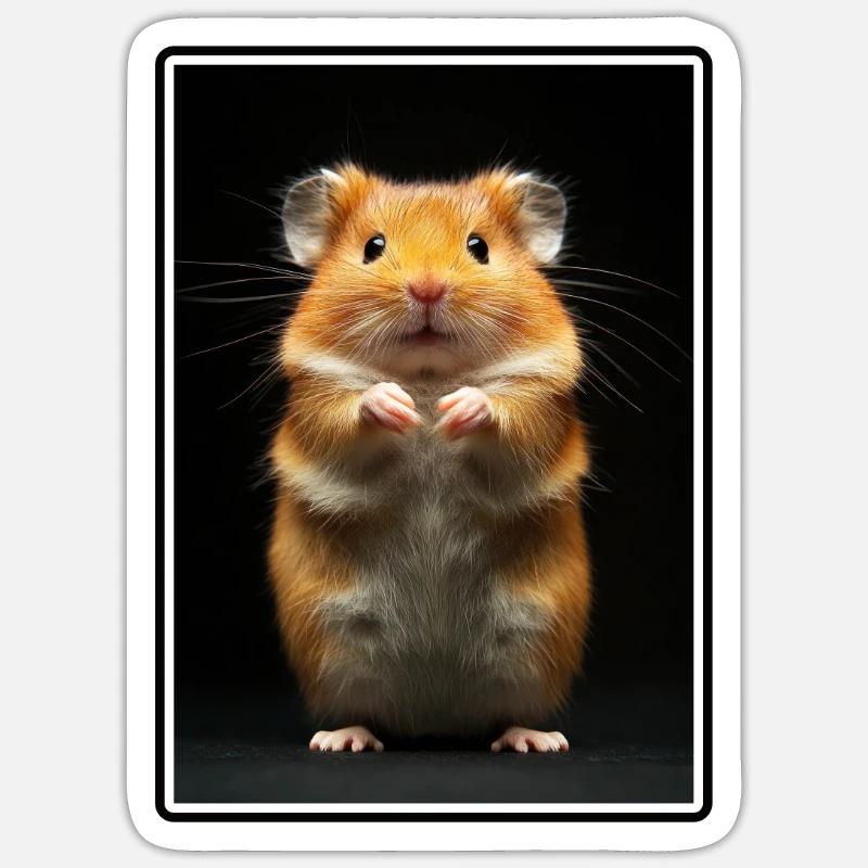 Hamster - Sticker Größe S (10 x 10 cm) - Mattweiß