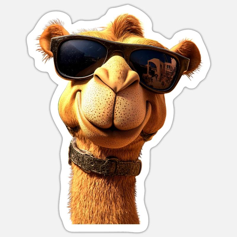 Kamel Dromedar Trampeltier Camel Geschenk Kamele - Sticker Größe S (10 x 10 cm) - Mattweiß