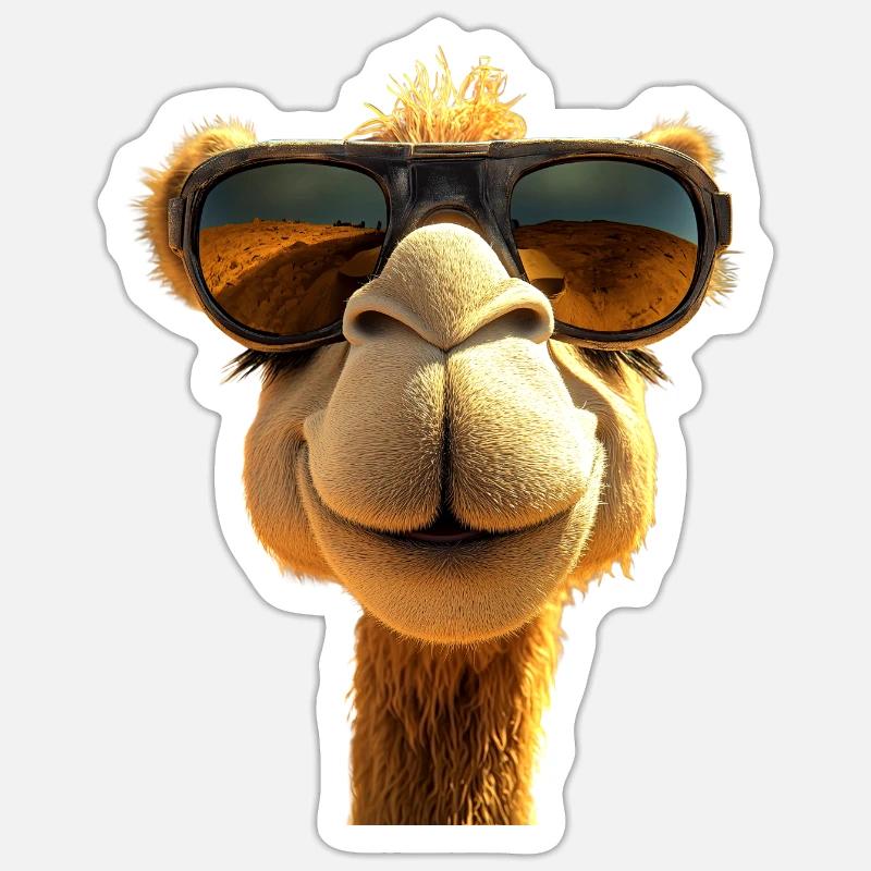 Kamel Dromedar Trampeltier Camel Geschenk Kamele Sticker Größe S (10 x 10 cm)
