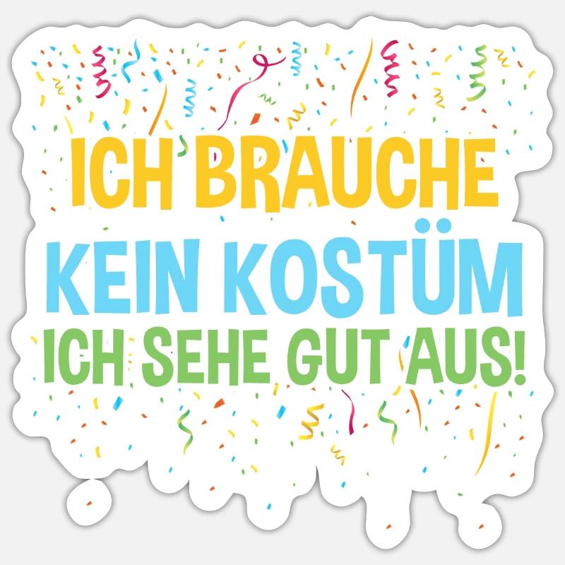 Costume de carnaval Carnaval - Sticker taille S (10 x 10 cm) - blanc mat