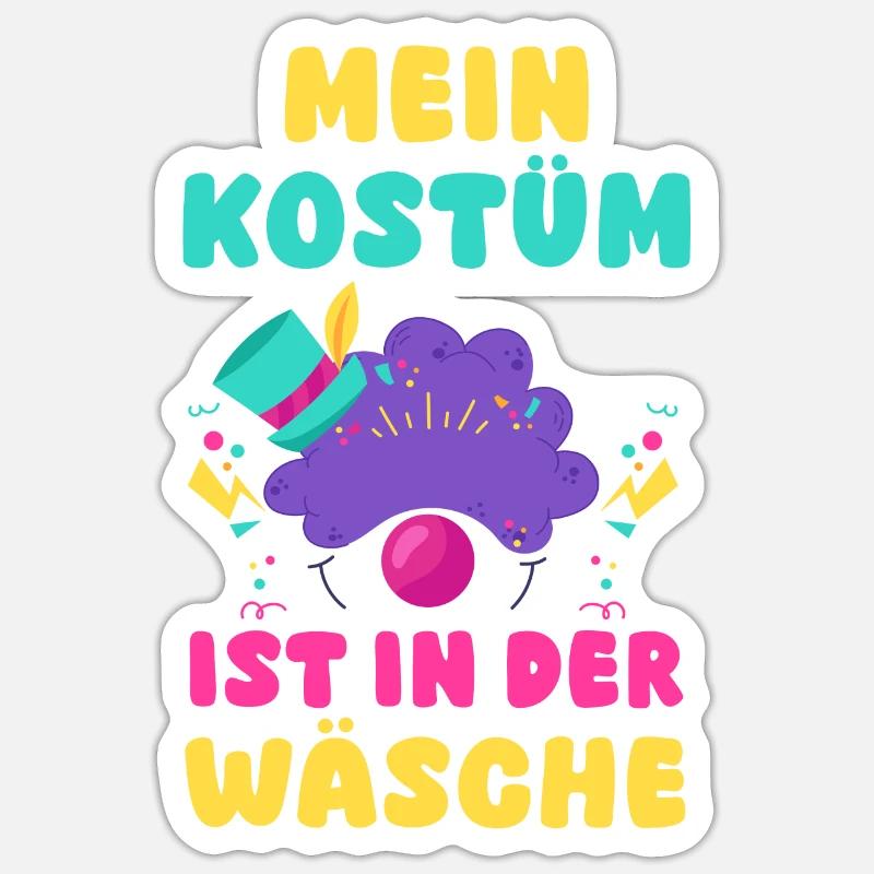 Costume de carnaval Carnaval - Sticker taille S (10 x 10 cm) - blanc mat