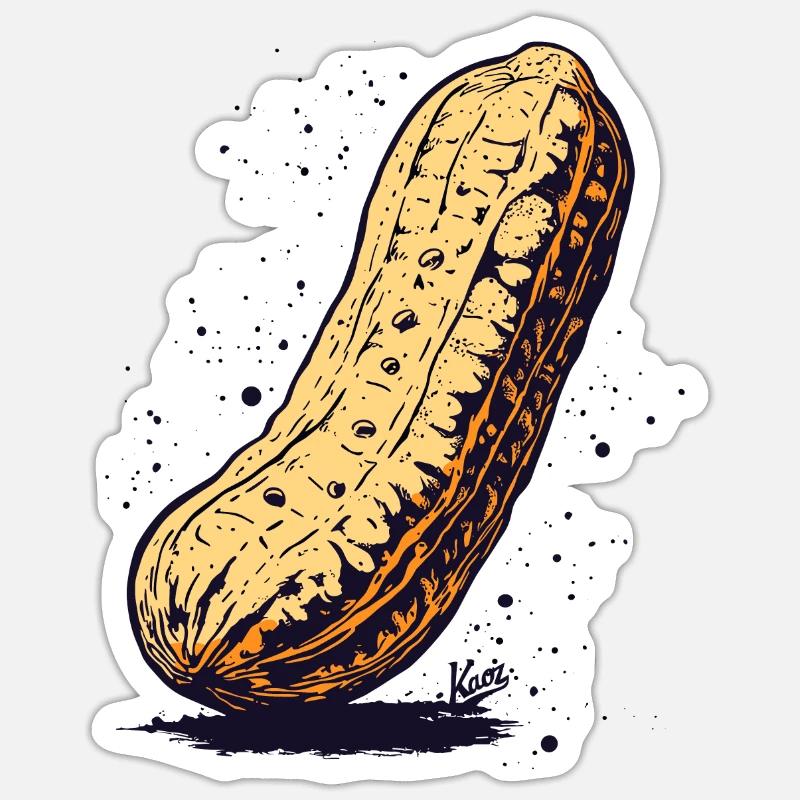 Large peanut - Sticker size S (10 x 10 cm) - white matte