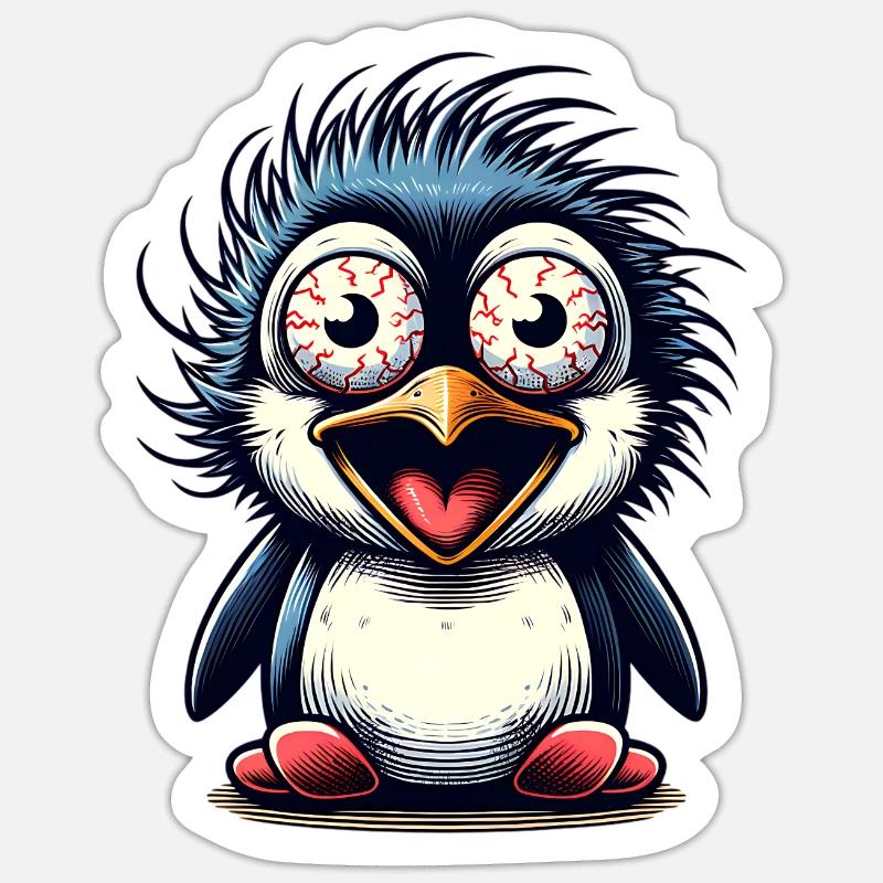 Pingouin - Sticker taille S (10 x 10 cm) - blanc mat