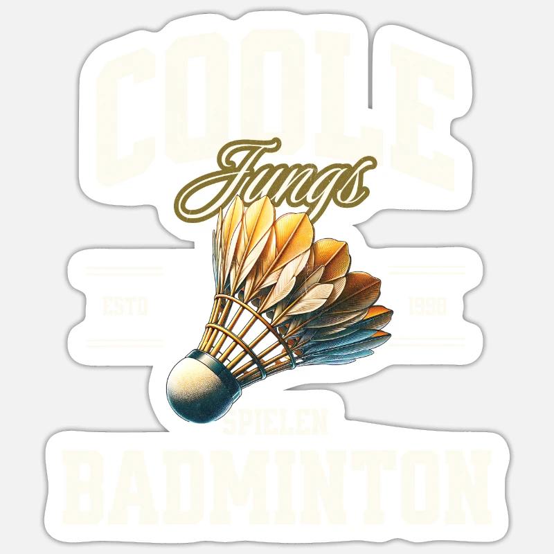 Badminton - Sticker Größe S (10 x 10 cm) - Mattweiß