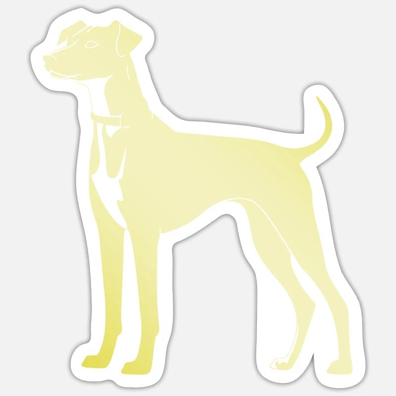 Silhouette de chien whippet - Sticker taille S (10 x 10 cm) - blanc mat